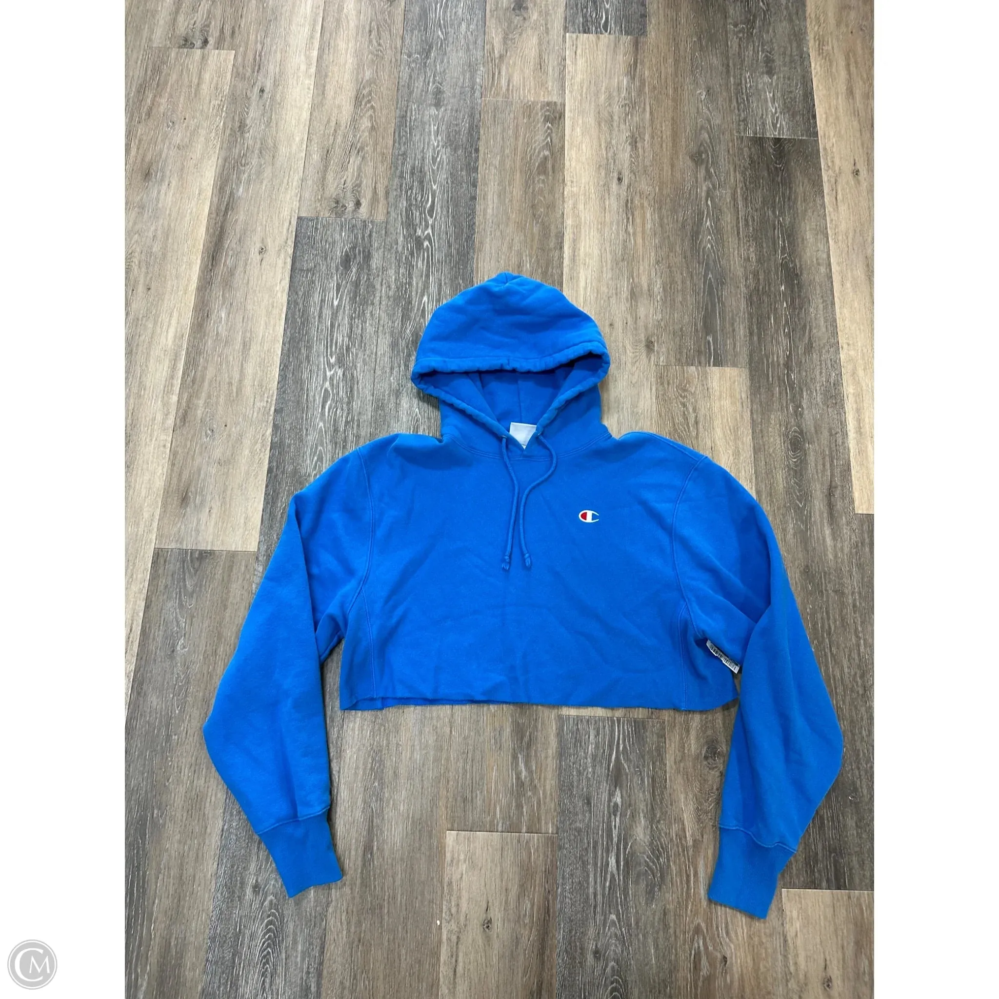 BreathableBackVents Multi Pocket Configuration Sweatshirt Hoodie By Champion In Blue, Size: M
