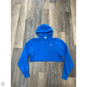 BreathableBackVents Multi Pocket Configuration Sweatshirt Hoodie By Champion In Blue, Size: M