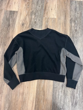 Tapered Side Panels Sweatshirt Crewneck By Basin   Range In Black, Size: L