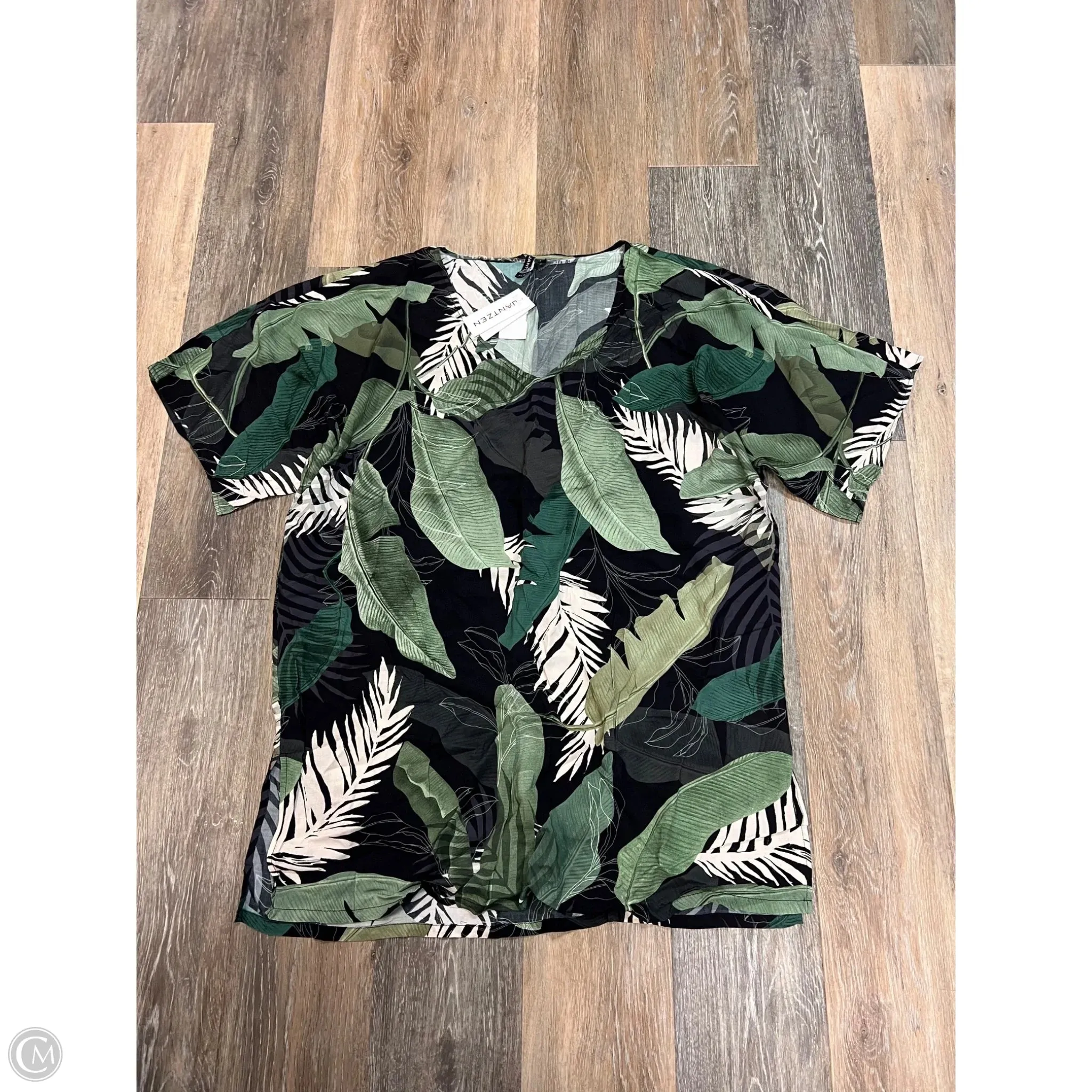 Swimwear Cover-up By Jantzen In Tropical Print, Size: M OrganicCottonBlend BreathableBackVents