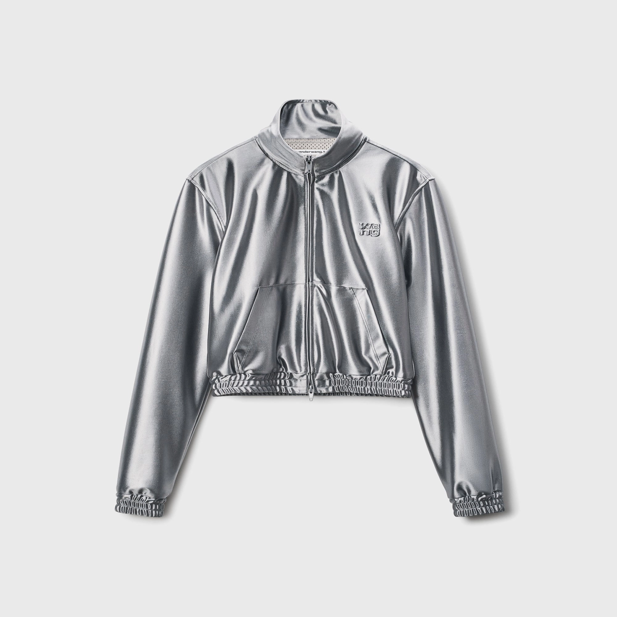 Sun Protection Fabric T by Alexander Wang Shrunken Zip-Up Jacket - Alloy
