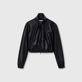 T by Alexander Wang Shrunken Zip-Up Jacket - Black Recycled materials FoldableStorageCapability