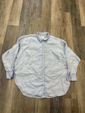 Blouse Long Sleeve By Maeve In Blue, Size: 1x Basic Wardrobe