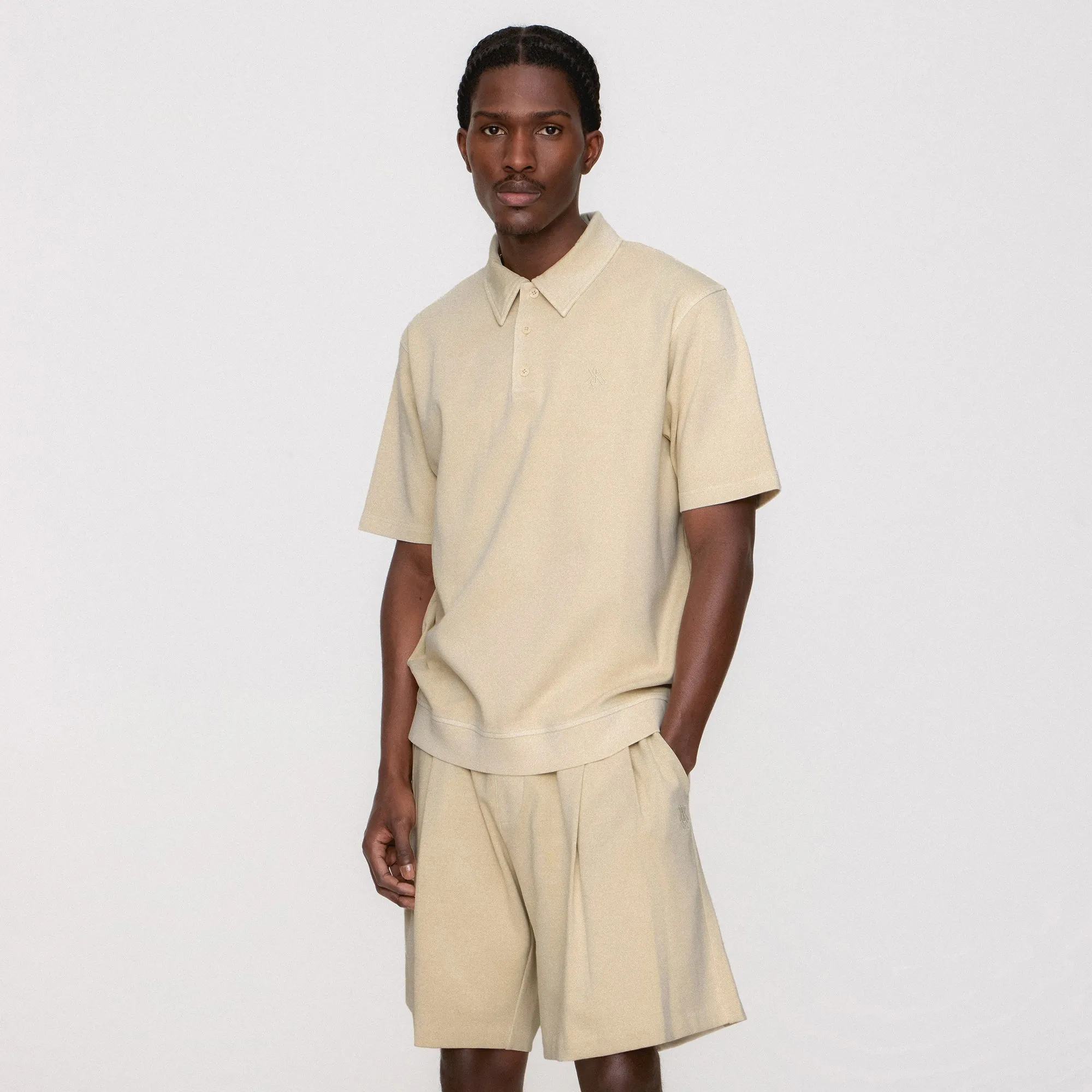 Kith Crystal Wash Interlock Graham Polo - Durum Office Attire