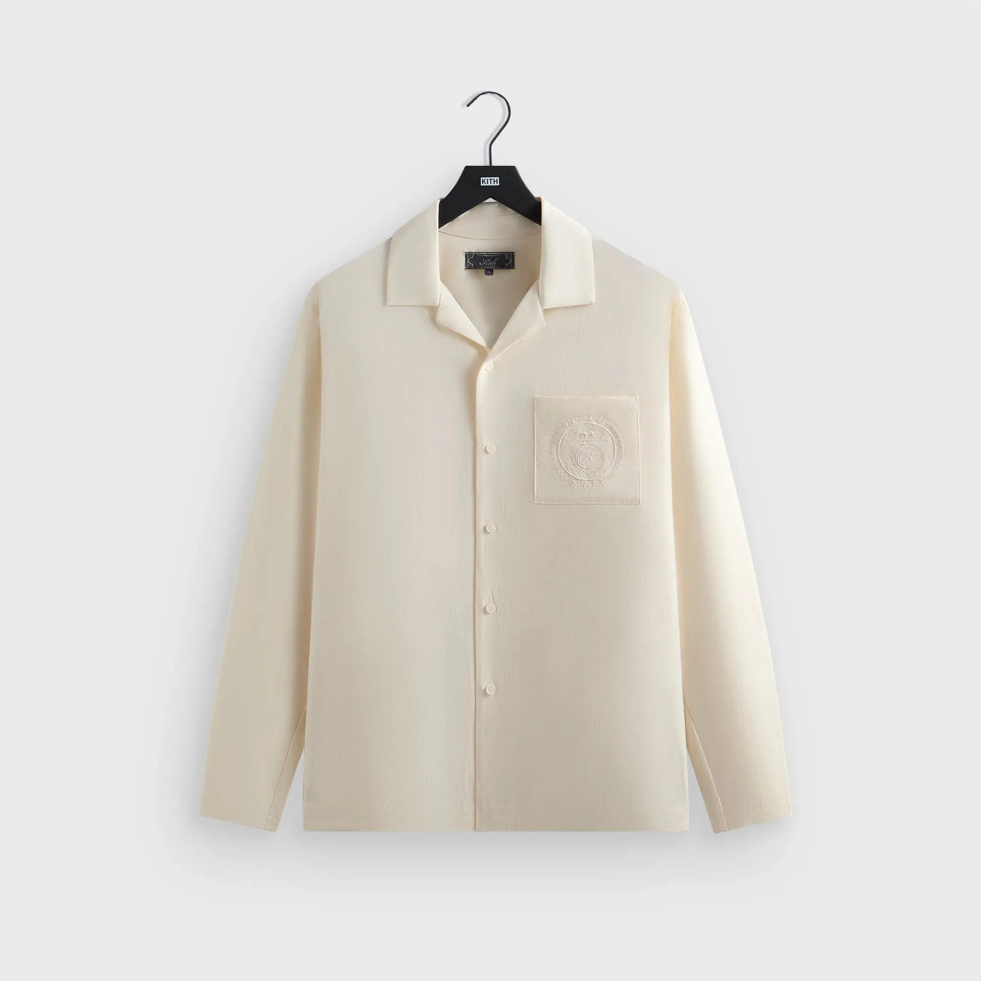 Kith Adonis Camp Collar Shirt - Sandrift ethical fashion Recycled Polyester Blend
