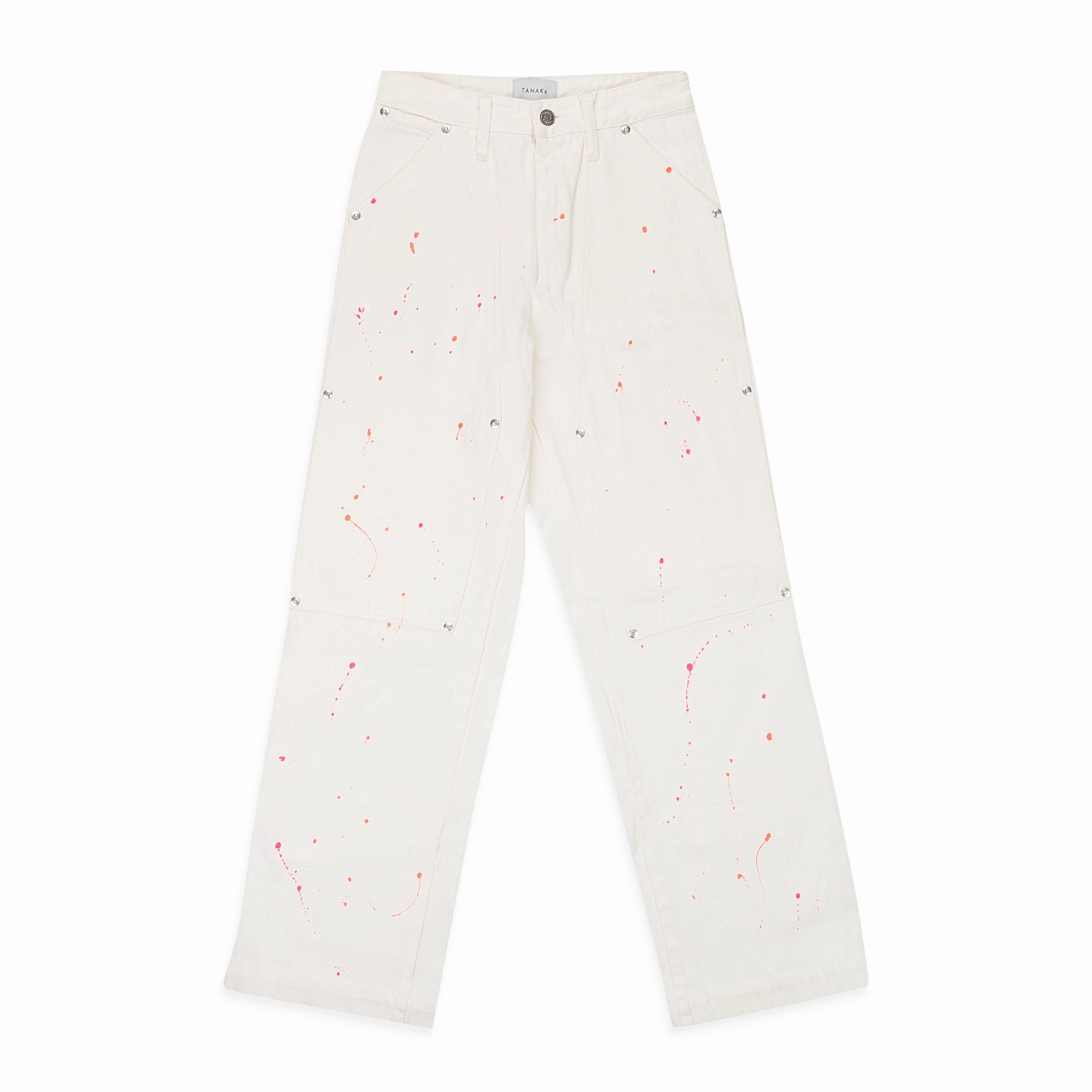 TANAKA WORK WHITE STRAIGHT JEANS Easy Wearing On-the-Go Look