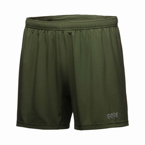 GOREWEAR | Men's R5 5 Inch Shorts - Utility Green Wicking Rapid Cooling Wireless