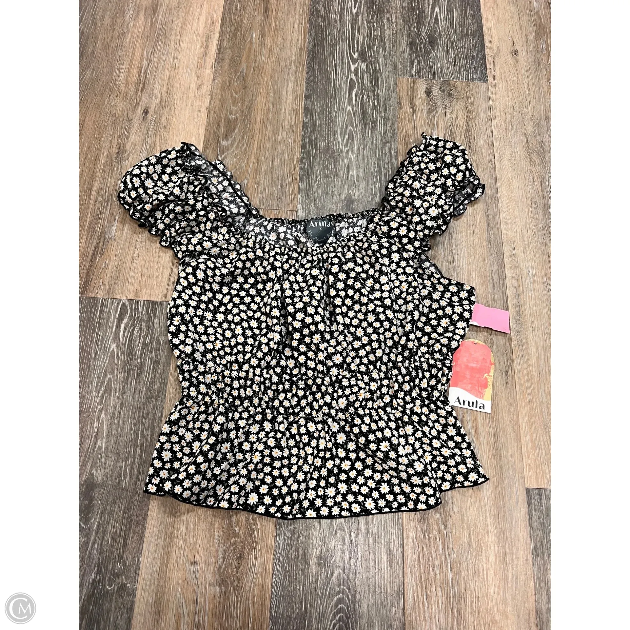 Relaxed Hoodie FlexibleElasticatedEdging Tank Top By Arula In Floral Print, Size: Xl