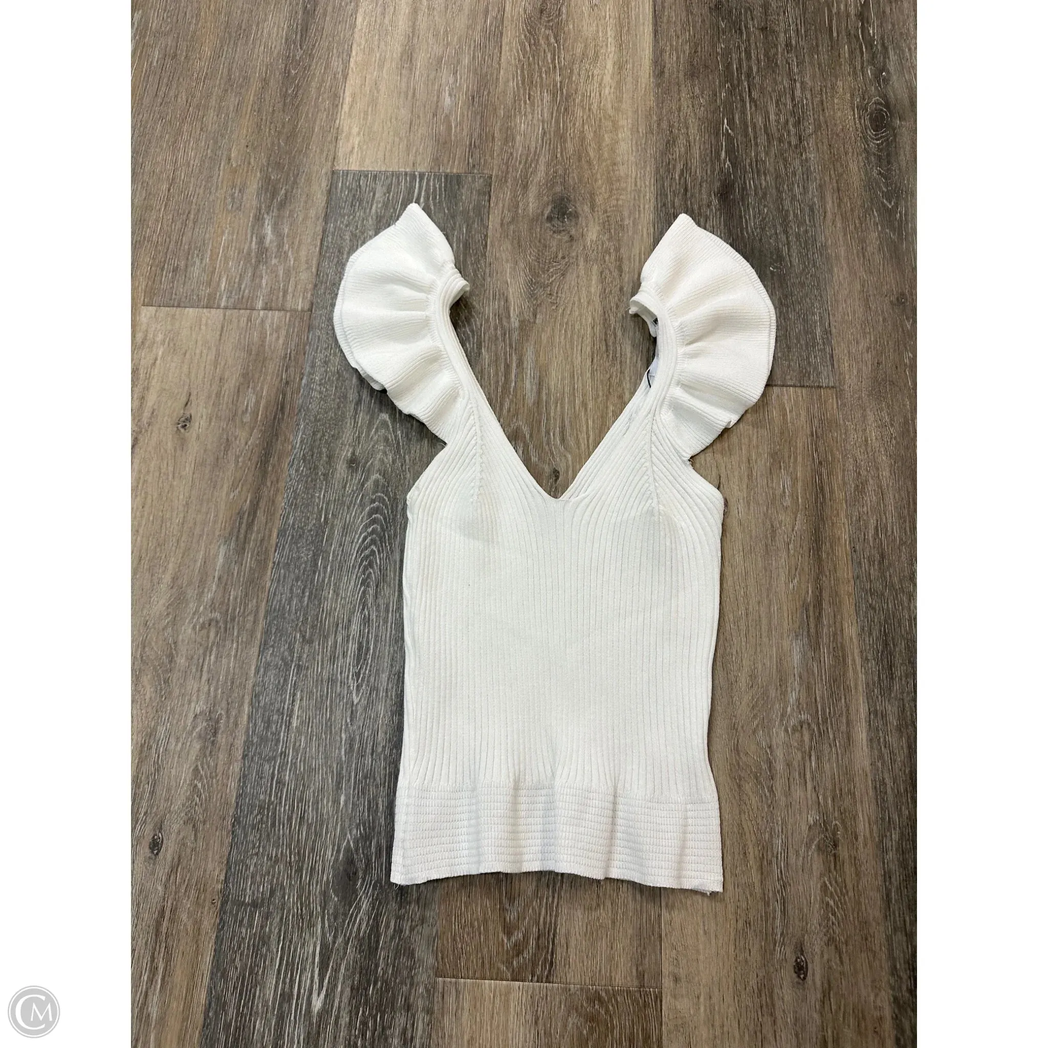 Anti Pilling Mesh Panel Details Tank Top By Cmc In White, Size: S