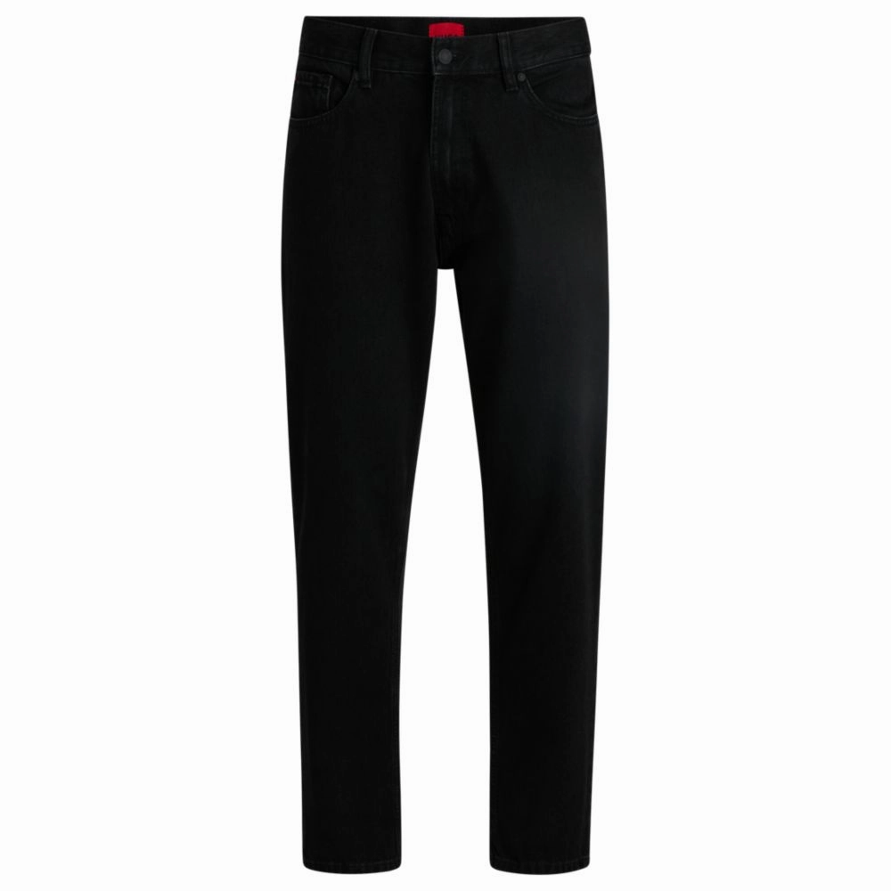 Tapered-fit jeans in black denim Light Stretch