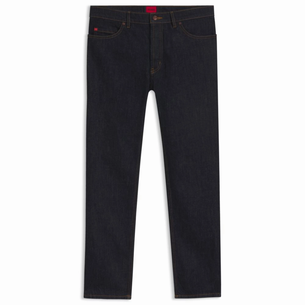 Family Style Elegant Clean Style Tapered-fit jeans in dark-blue Japanese denim
