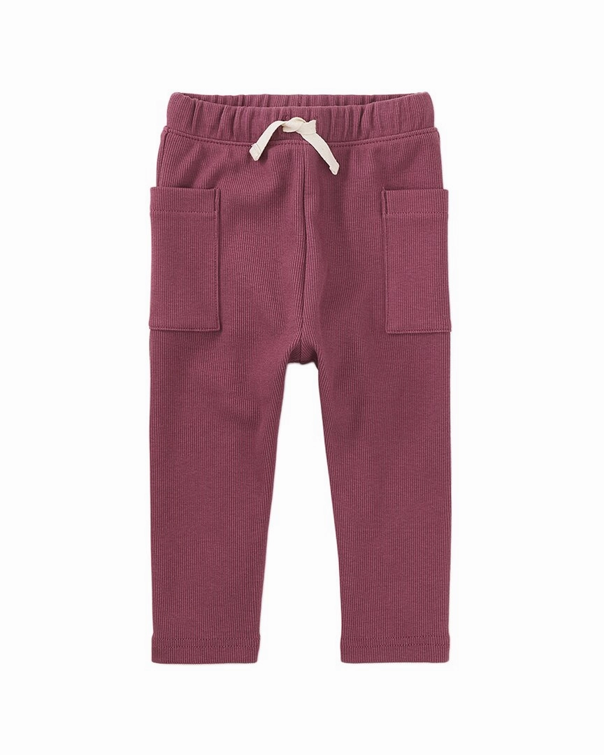 Stretchy Material Relaxed Comfort Fit Tea Collection Side Pocket Rib Pants