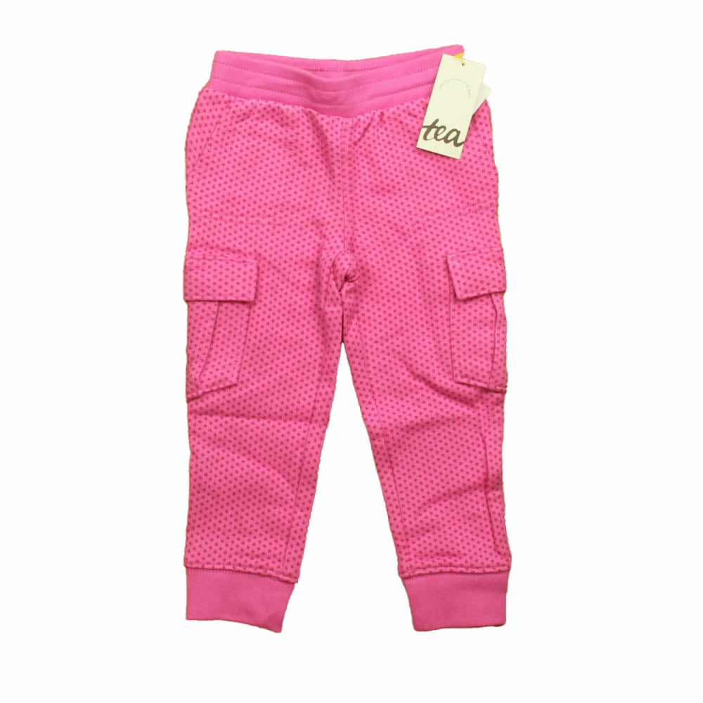 Tea Girls Pink | Red Dots Casual Pants Size: Toddler Girl Comfy Style