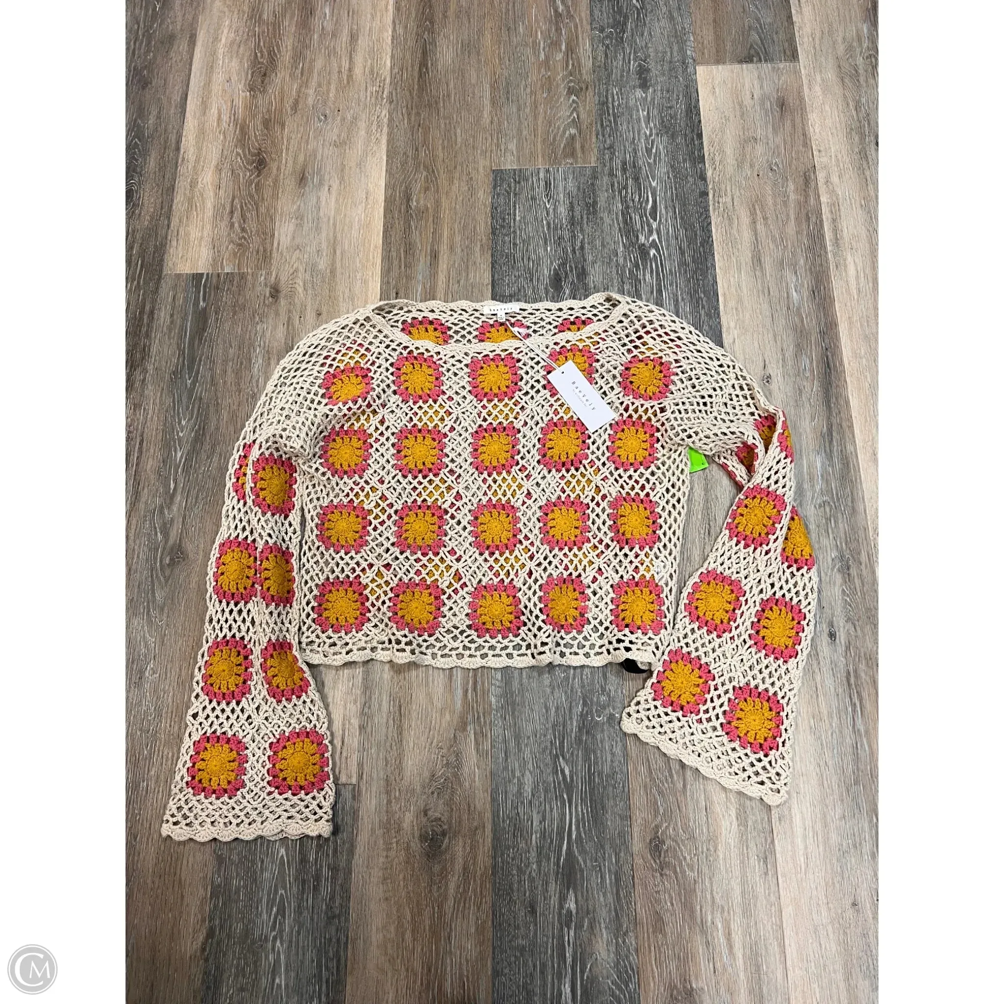 Airflow Ventilation Circular Knit Sweater By BAEVELY In Yellow, Size: M