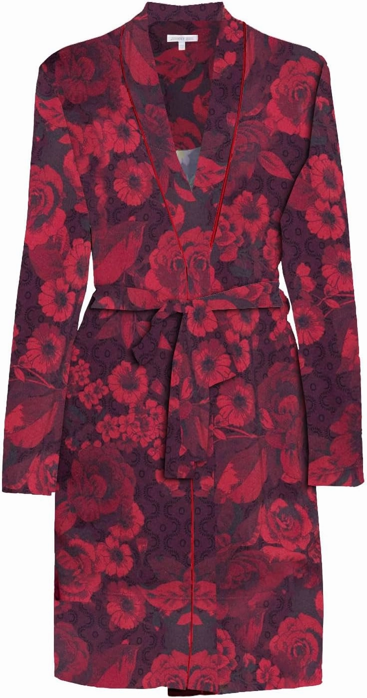 Johnny Was Carrie Sleep Robe Multi Cozy Fleece Backing stain resistant coating