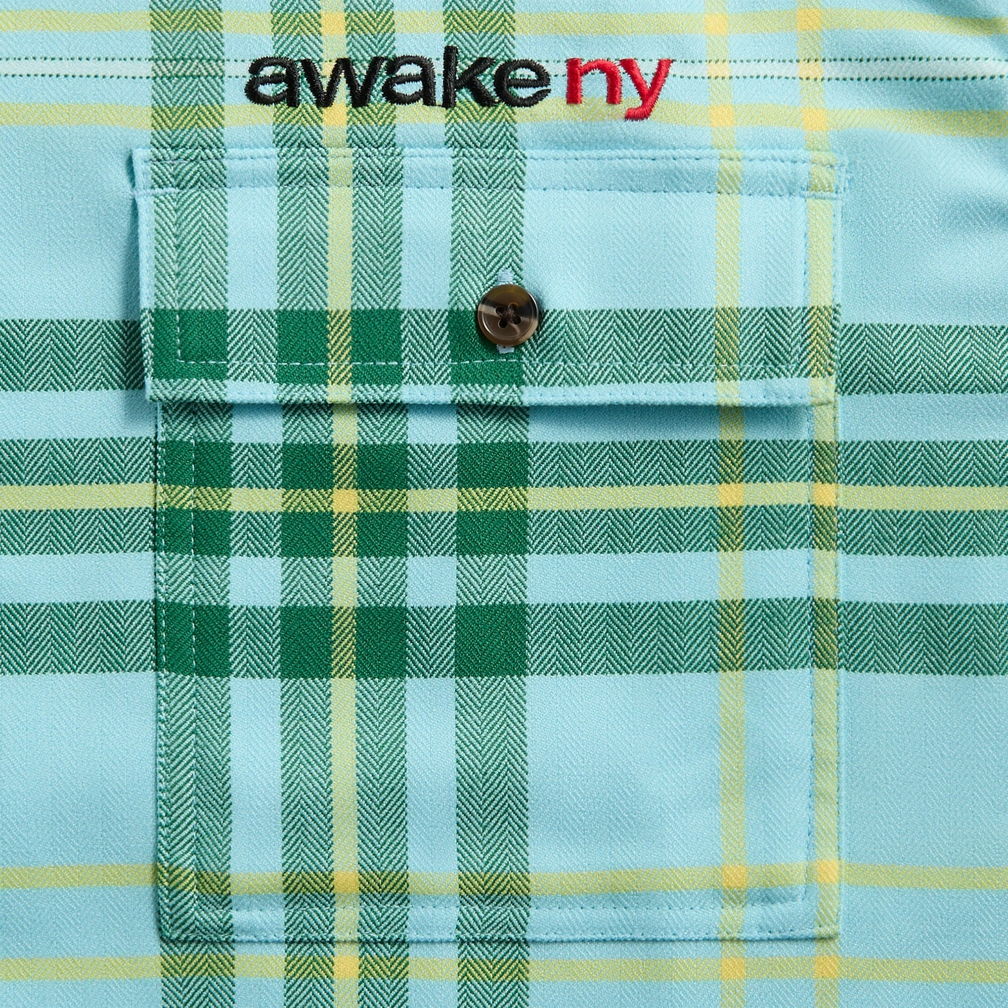 Warm Layer Option Snow Day Awake NY Plaid Flannel Shirt - Turquoise