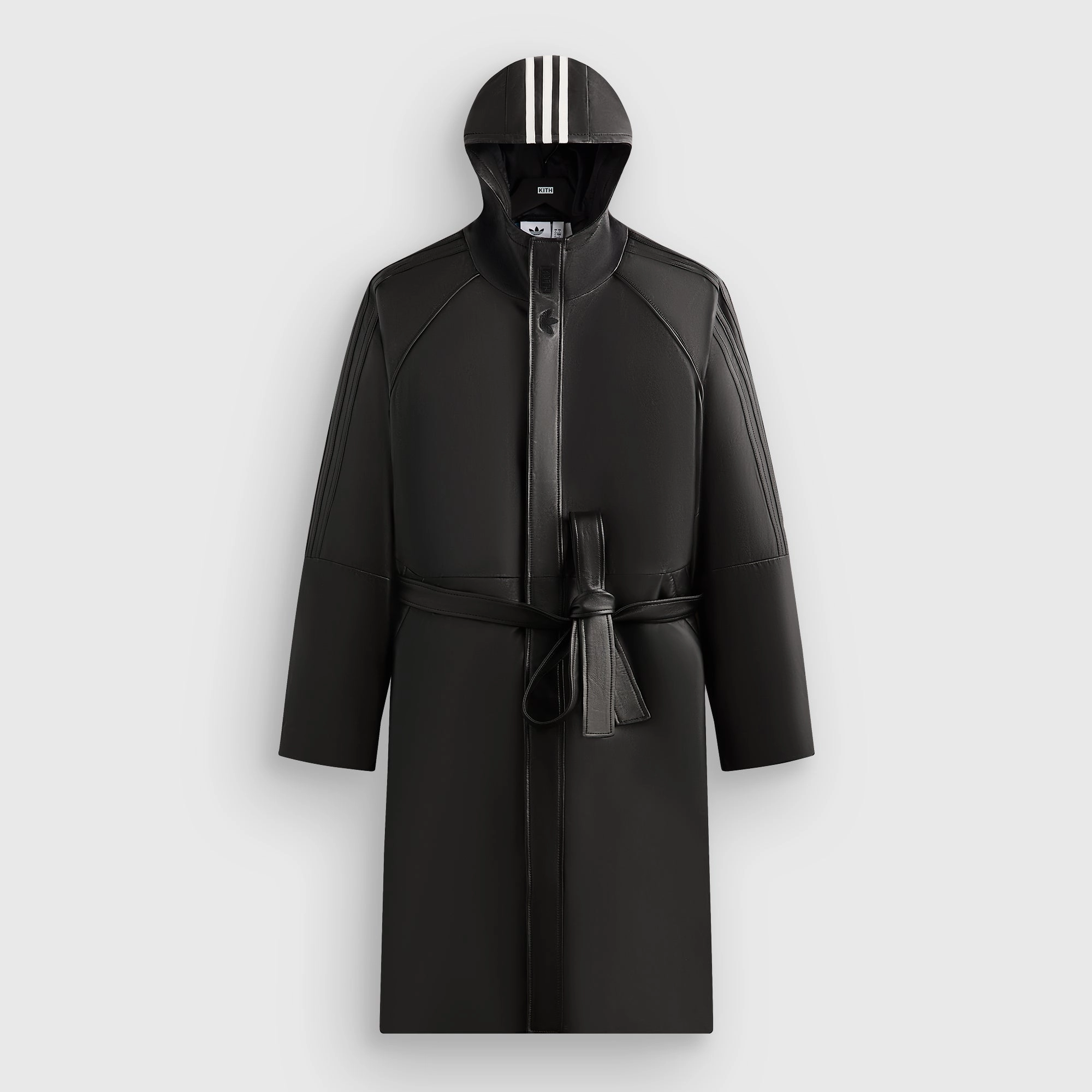 Glow In The Dark Trim Taped Seam Construction Kith for adidas Football Stadium Coat - Black