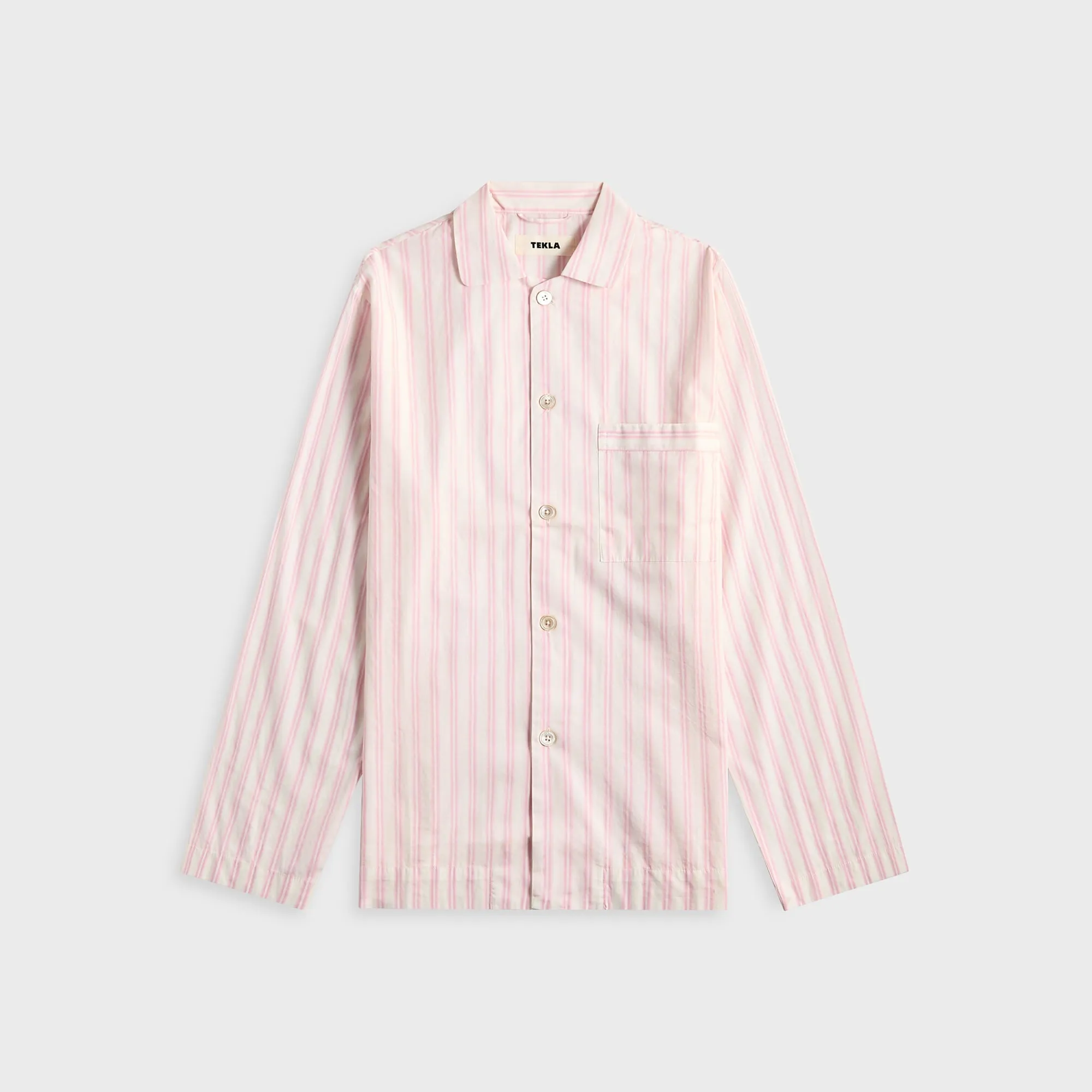 Tekla Cotton Poplin Pyjama Shirt - Hatty Stripes Comfort Stretch Country Escape