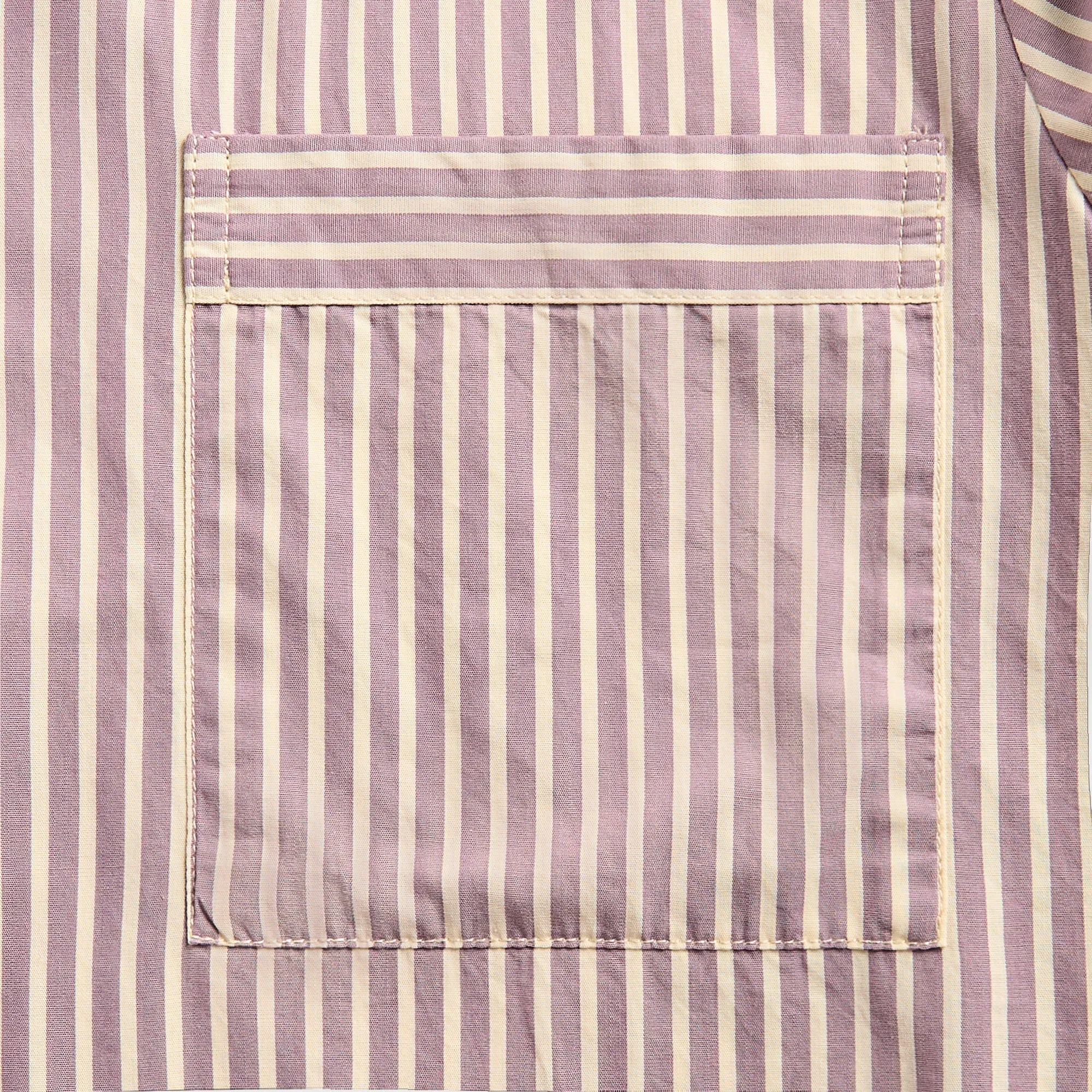 Non Iron Fabric Tekla Poplin Long Sleeve Pyjama Shirt - Skipper Stripes