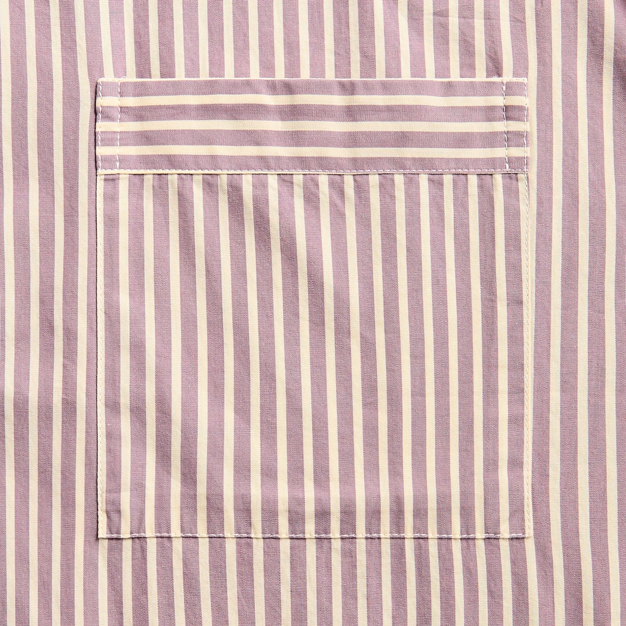 Embroidered Detail Tekla Poplin Short Sleeve Pyjamas Shirt - Skipper Stripes