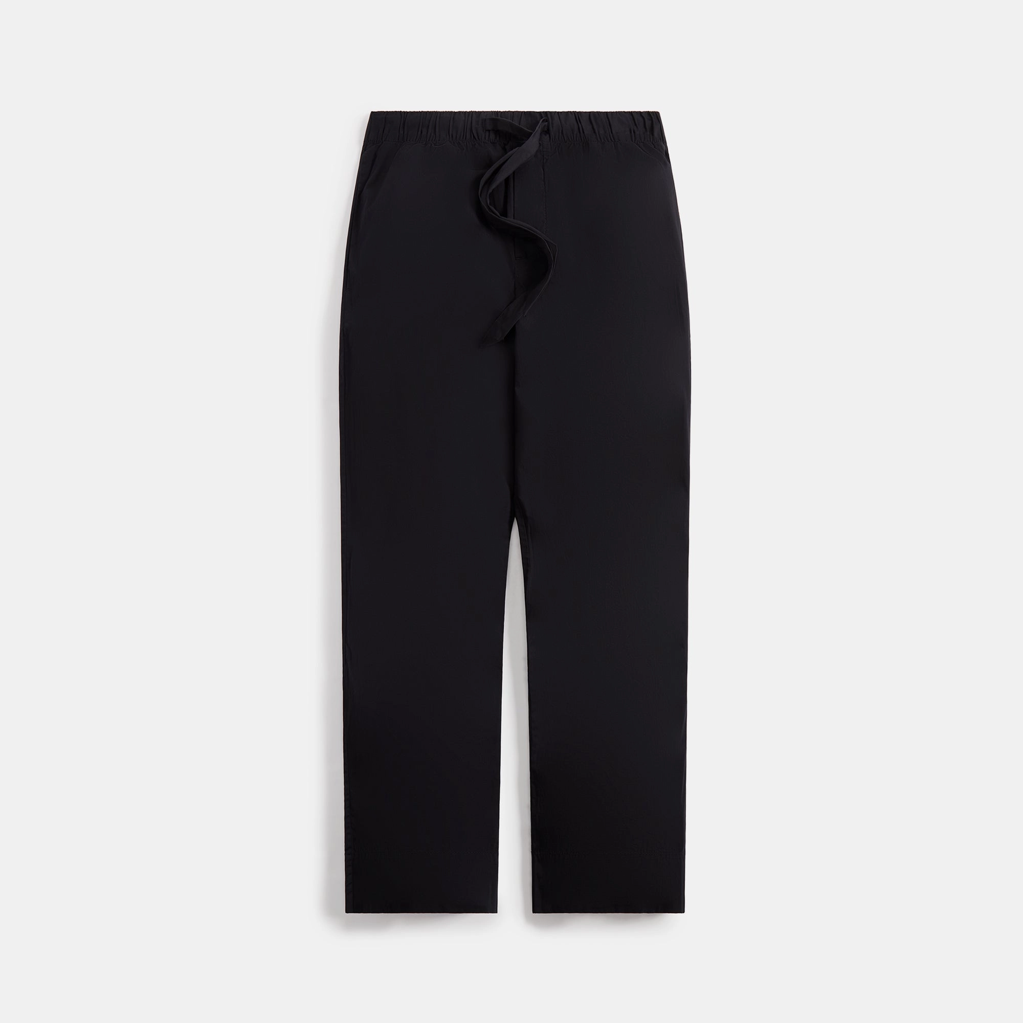 AdjustableWaistband Double Layered Hem Tekla Poplin Pajama Pants - Black