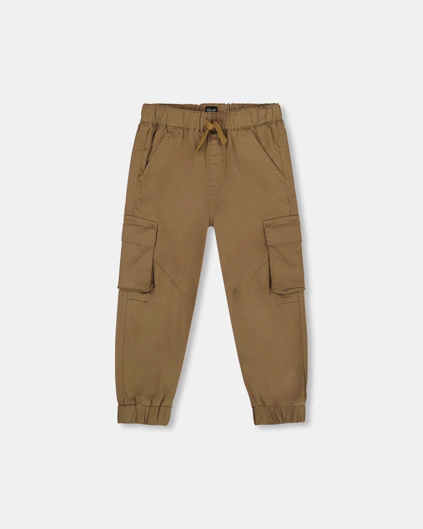 Flexible Waistband Smart Look Twill Jogger Cargo Pants in Taupe