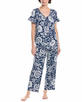 Lightweight Material Ultra Soft Weave Ellen Tracy 2pc Shirt & Pant Sleep Set