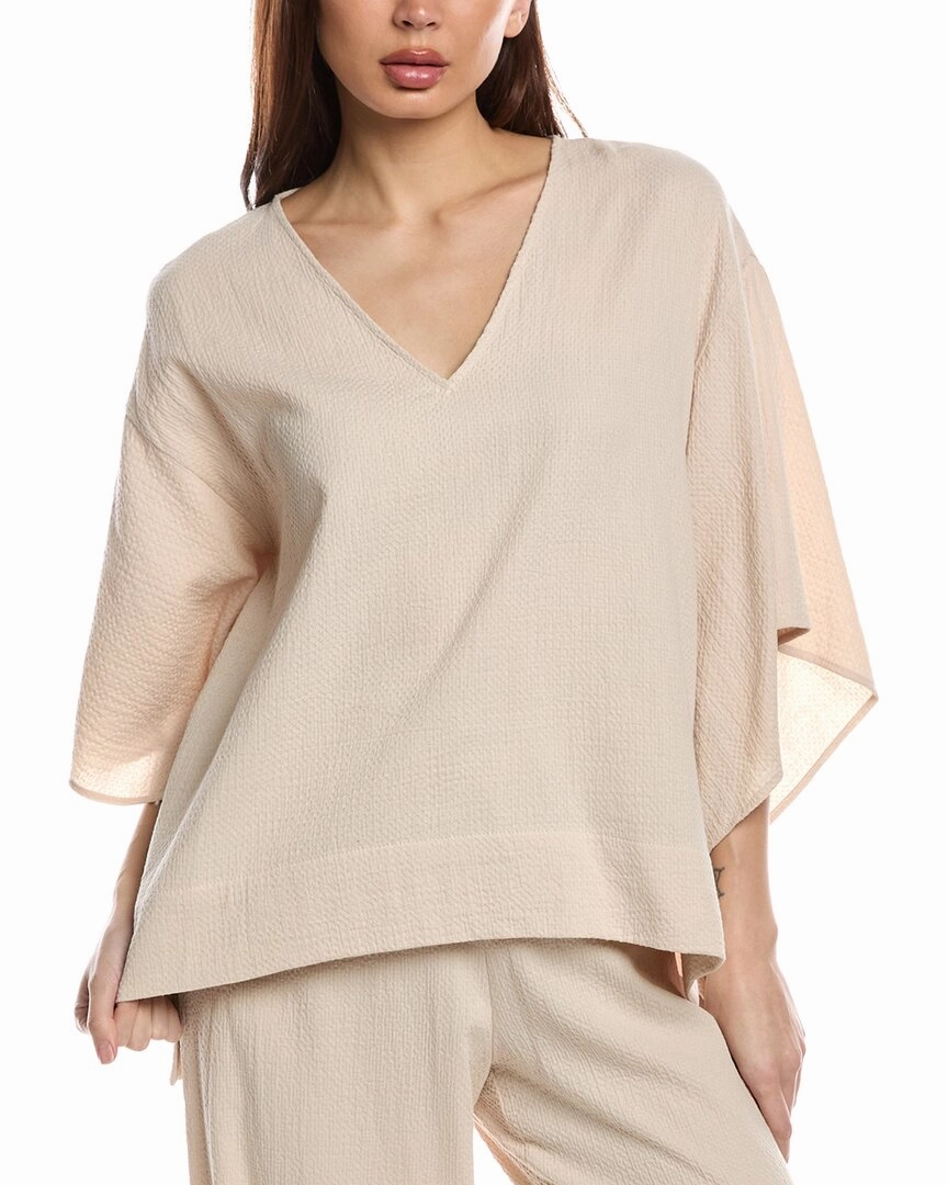 Flexible Stretch Material Double Layered Hem Natori Onsen Top