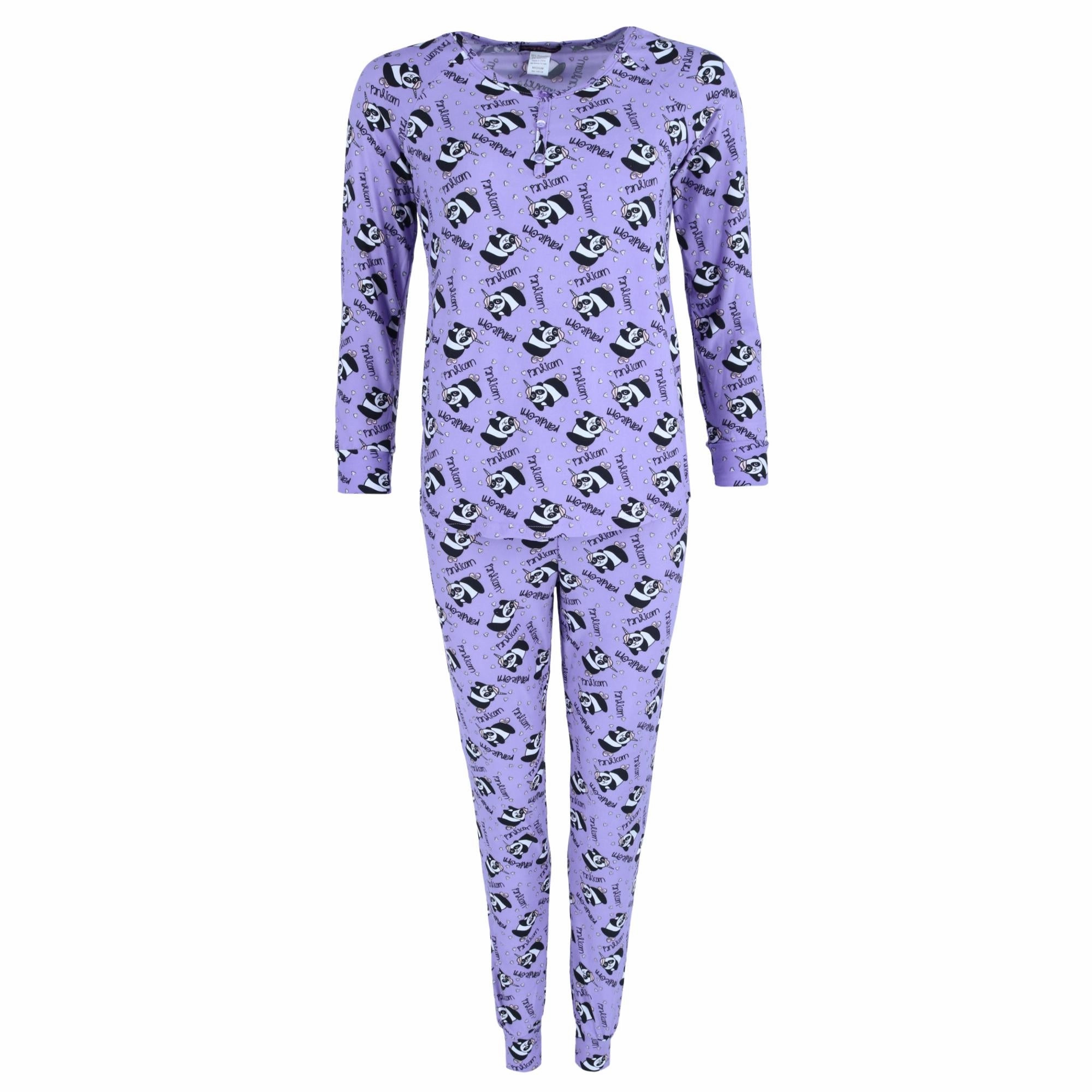 Multi Directional Stretch Women's Panda Print Pajama Jogger Set