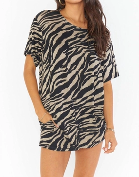 Wfh Set In Taupe Zebra Drop Shoulder Construction