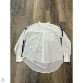 Layered Collar Blouse Long Sleeve By Go Silk In White, Size: S