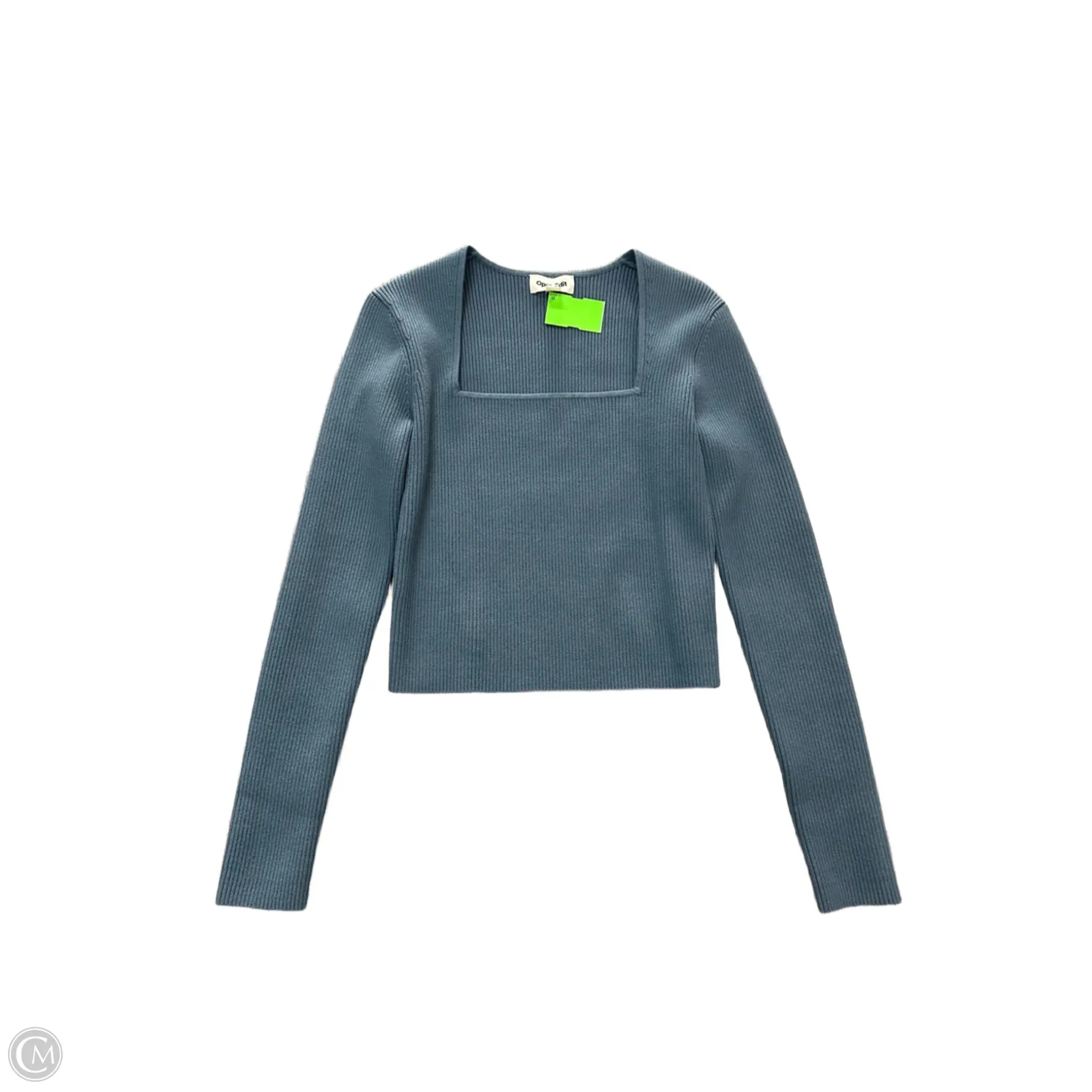 Top Long Sleeve By Open Edit In Blue, Size: S WrinkleFree Weaving