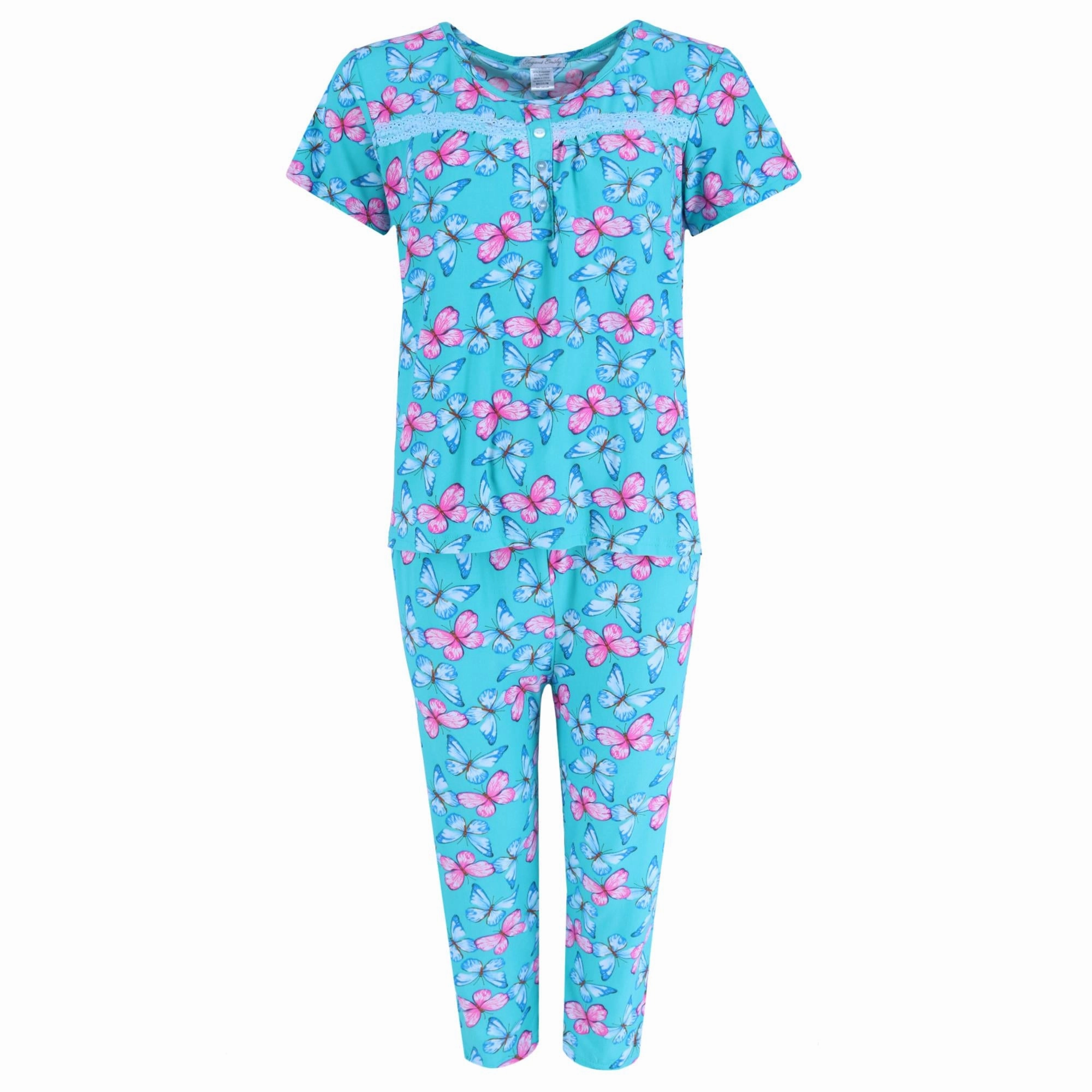 High Breathability Knit Women's Butterfly Capri Set