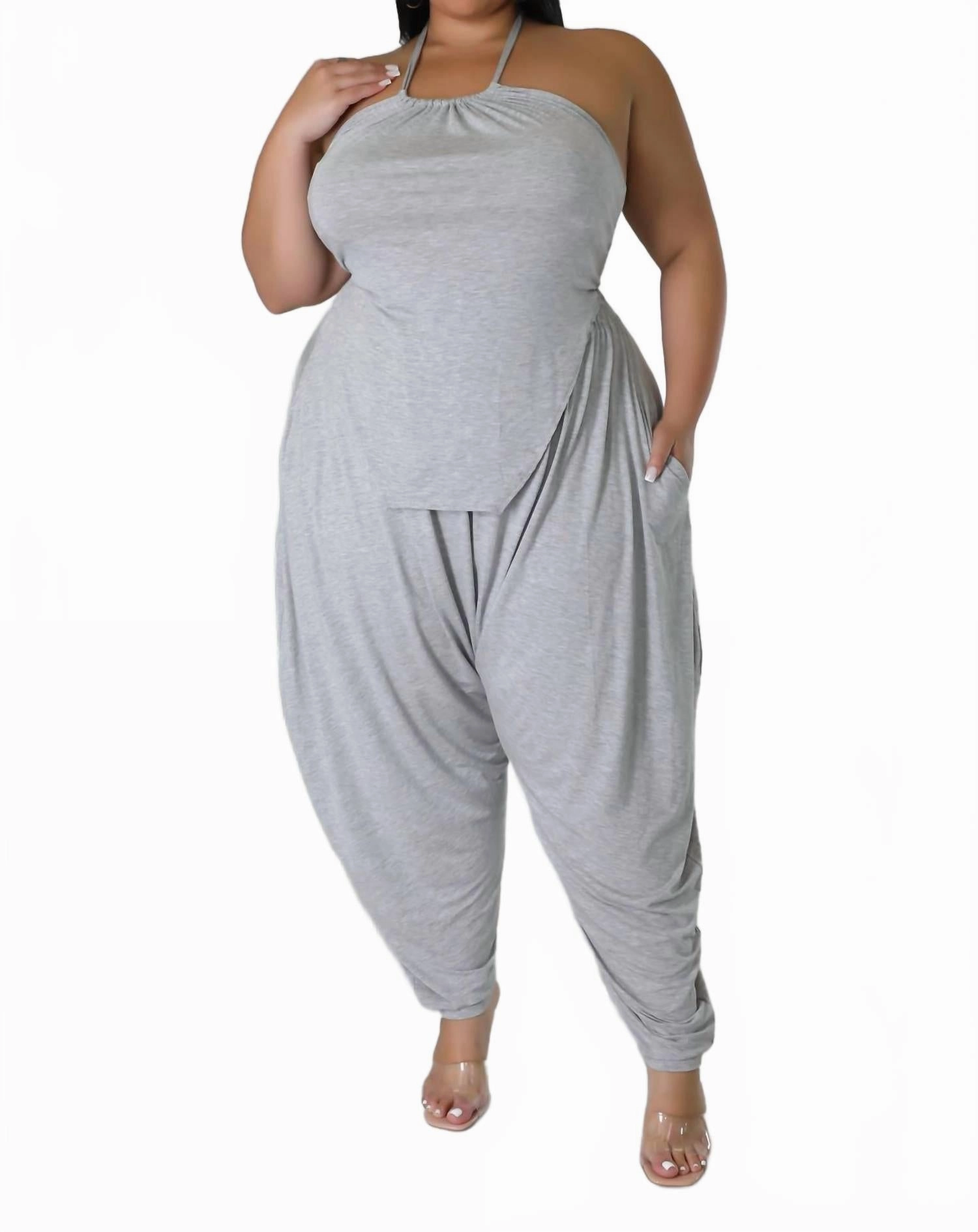 Low Maintenance Care wrinkle free finish Women's Malloree Pant Set In Gray