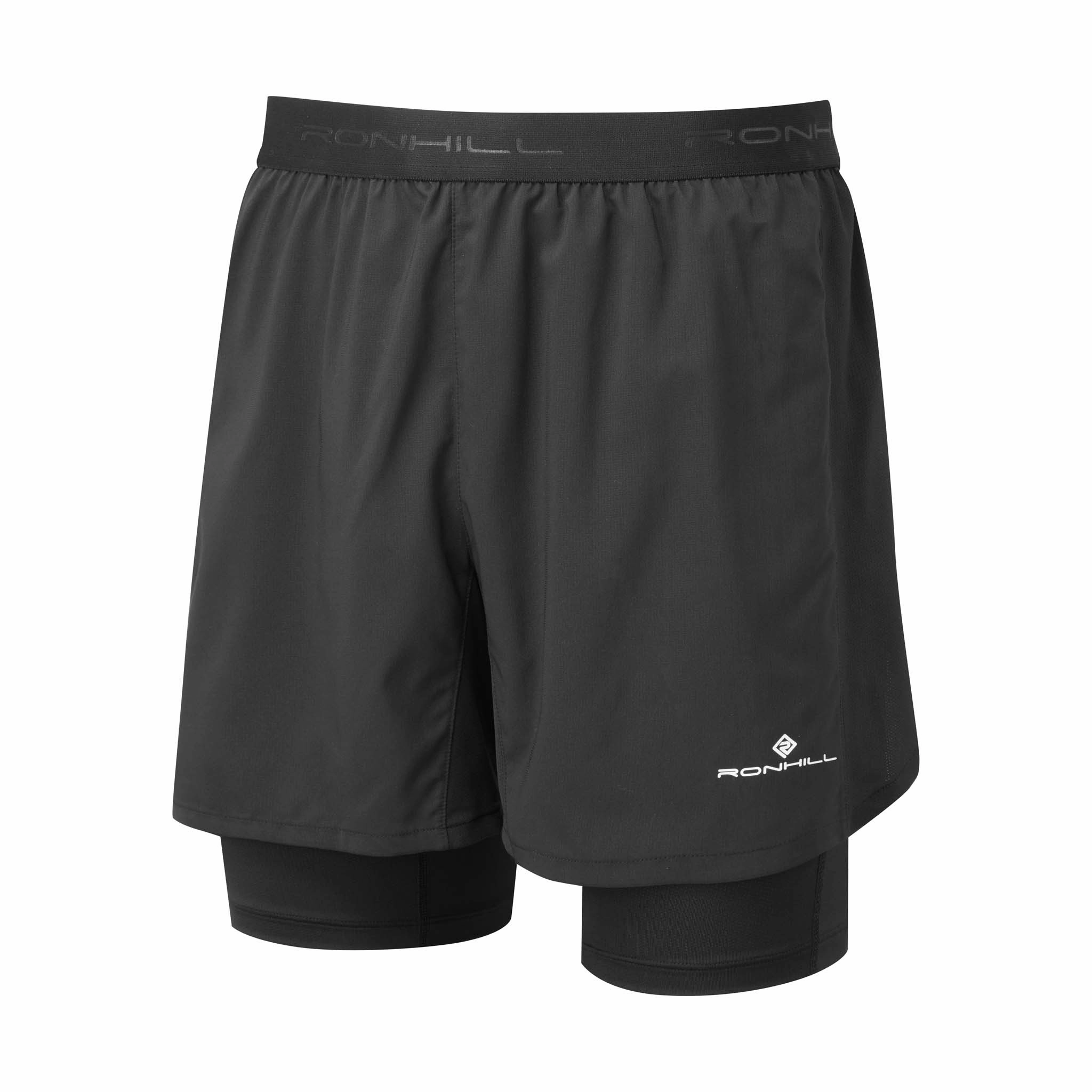 Ronhill | Men's Tech 5" Twin Short - All Black AntiStaticFinish