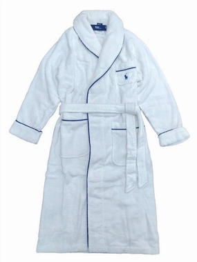 Drapey Texture Non Chafe Seams Women's Essentials Cotton Robe In White Cloud