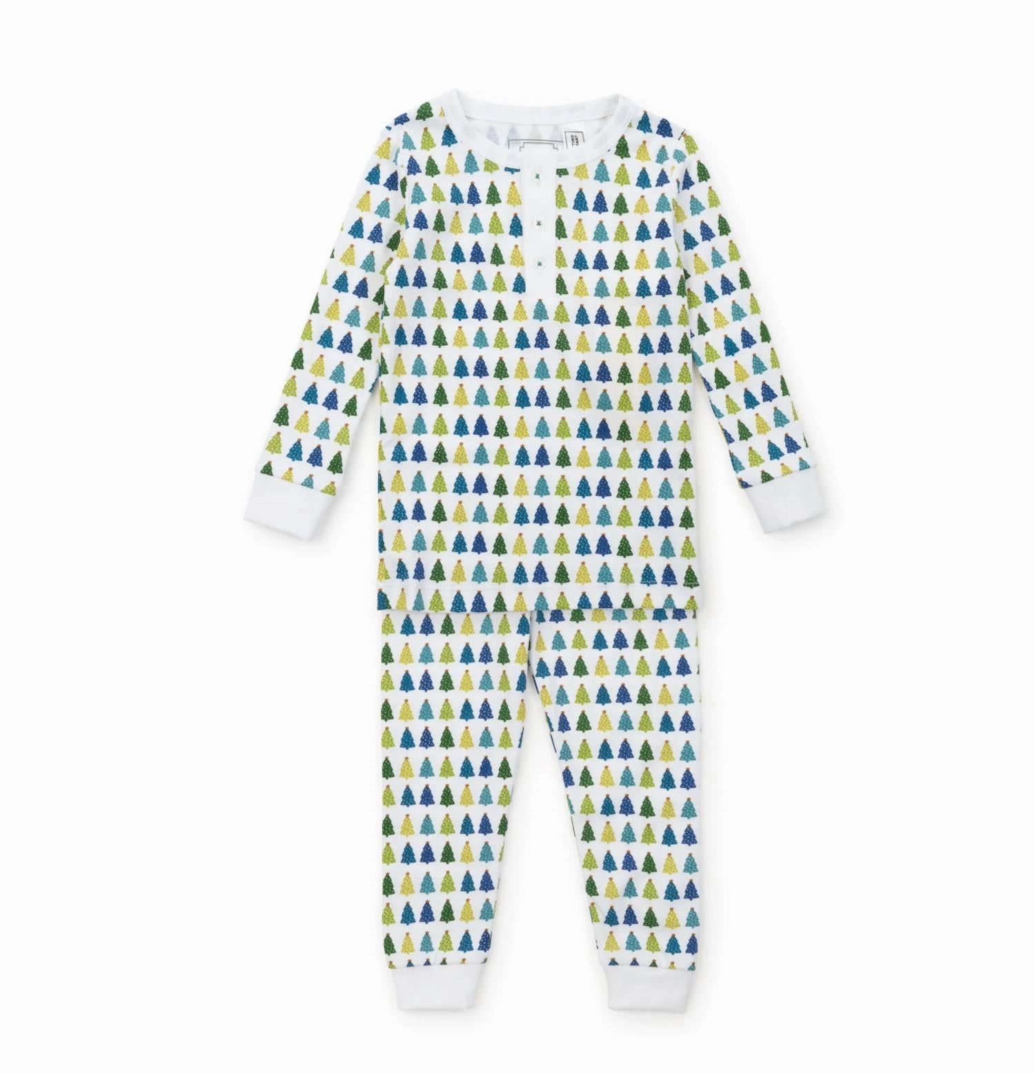 Boy's Jack Pajama Pant Set In Christmas Tree Cool Breathable Knitwear
