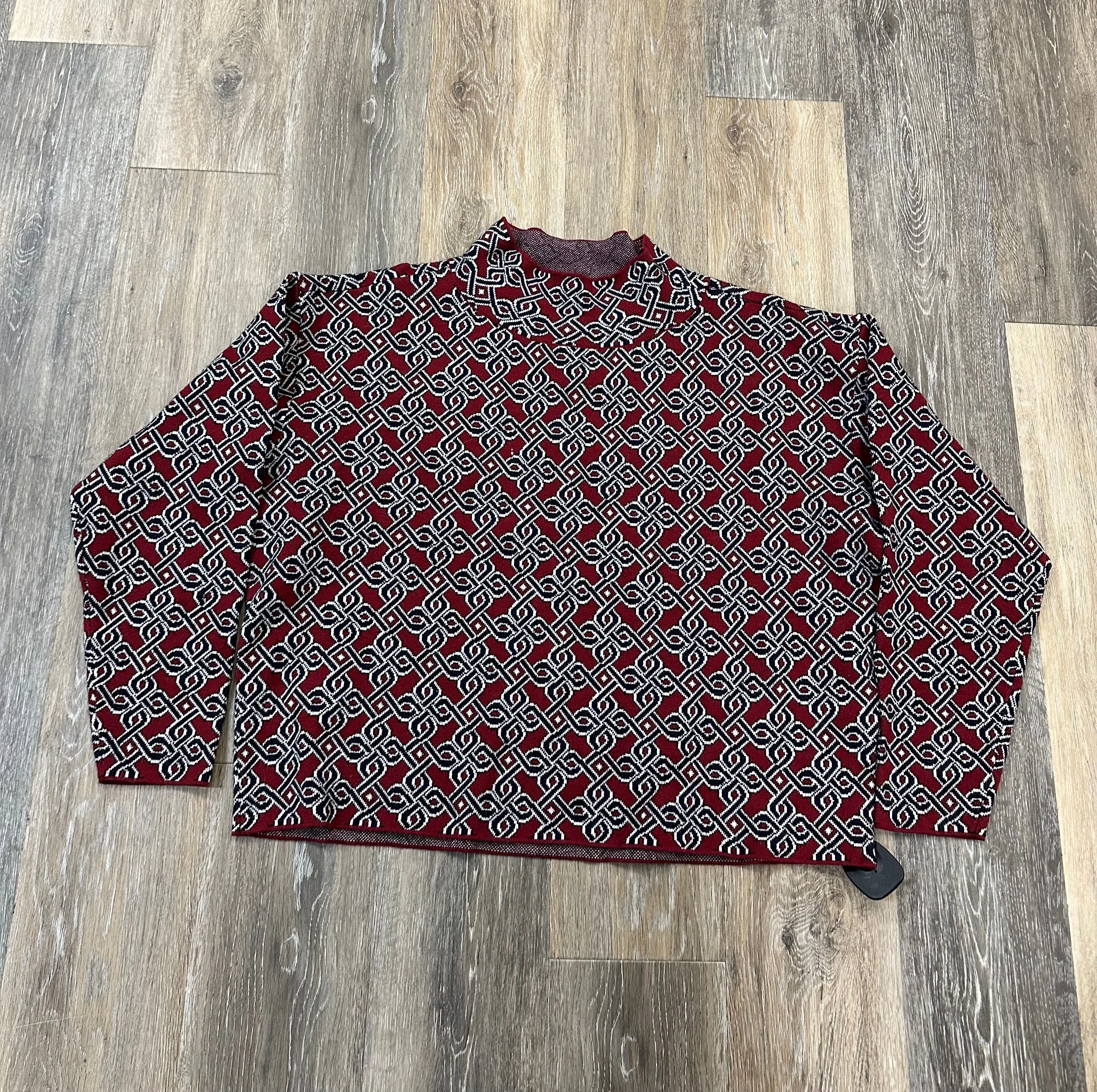 Sweater By Maeve In Blue Red & White, Size: M Quick Dry Technology Wrinkle Resistant Texture