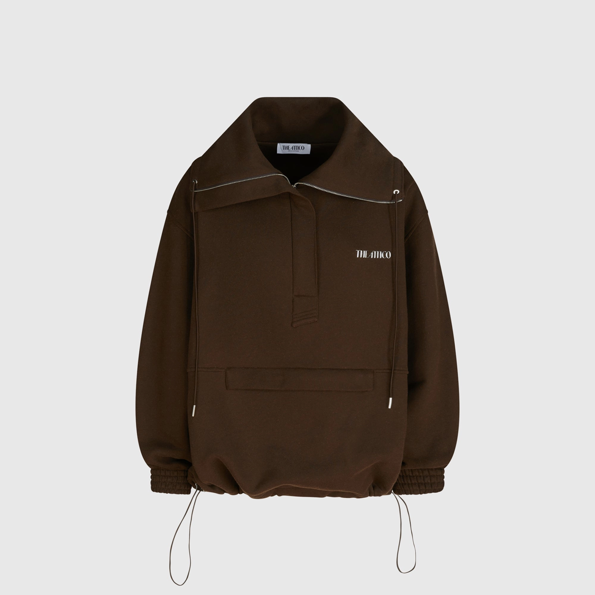 Contrast Stitch Stylish Chill Piece The Attico Blouson - Dark Brown