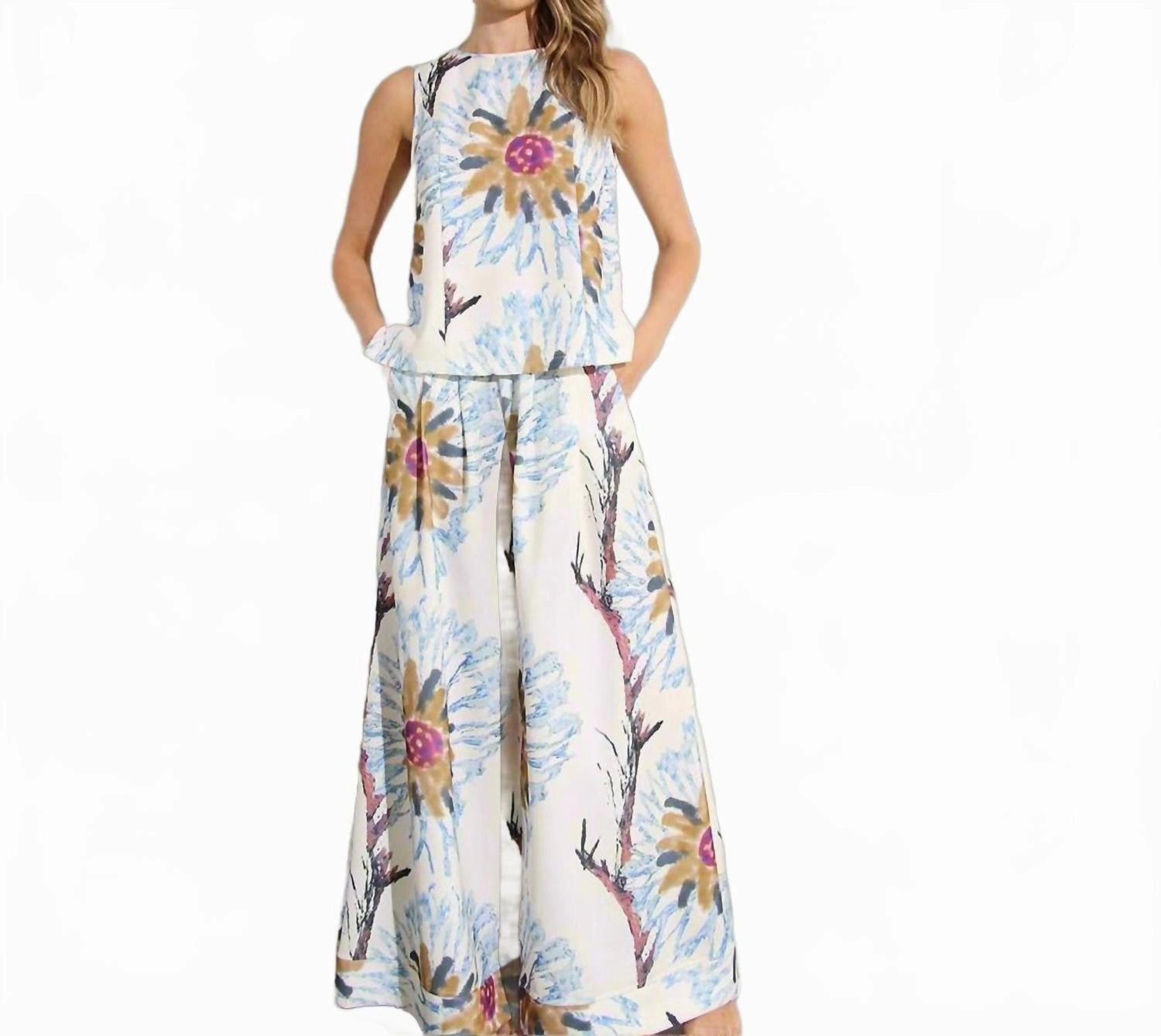 Cruise Pants Set In Sunflower Multi DoubleStitched Hems Tear Resistant Material