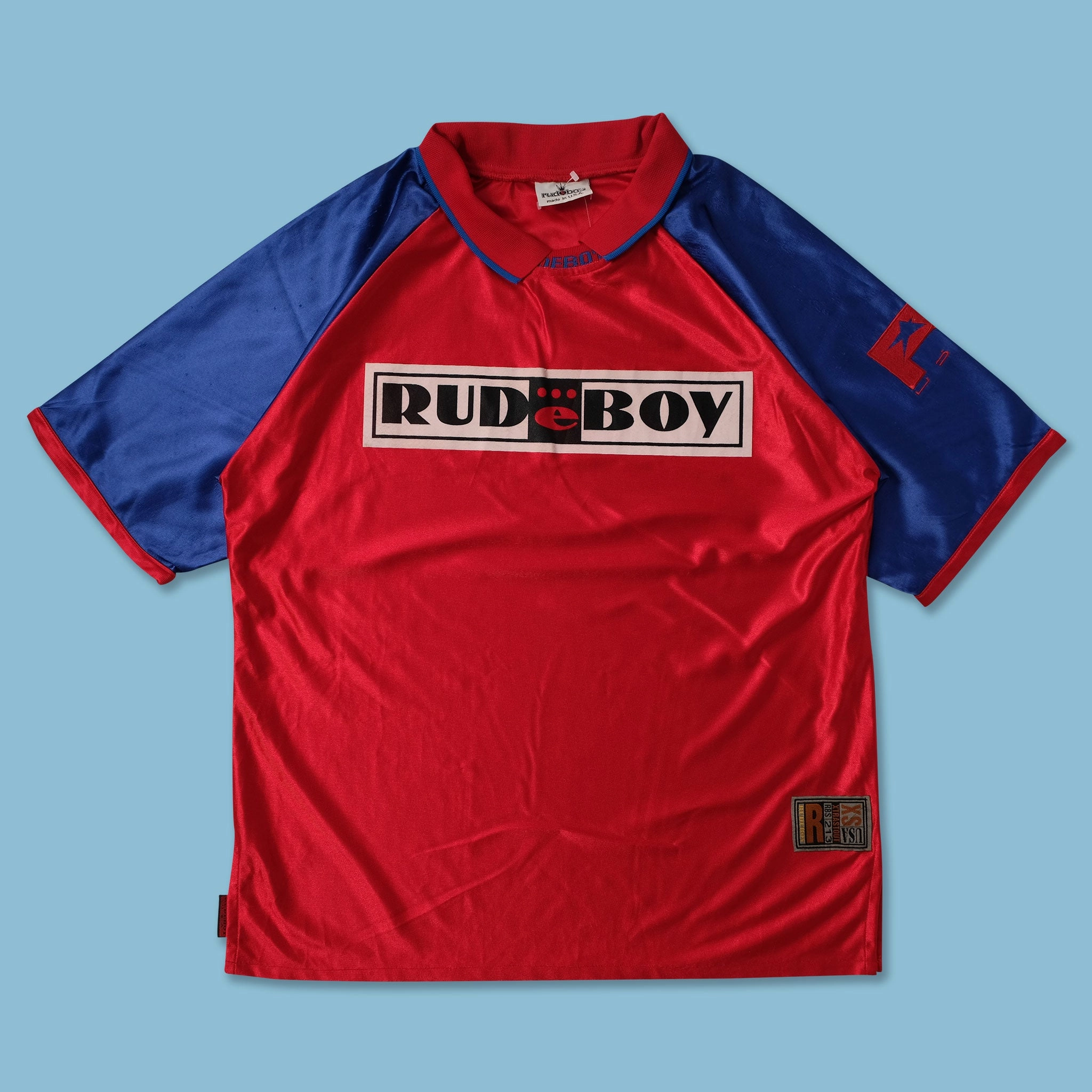 Y2K Rudeboy Jersey Large Dynamic Performance Eco Friendly Textile