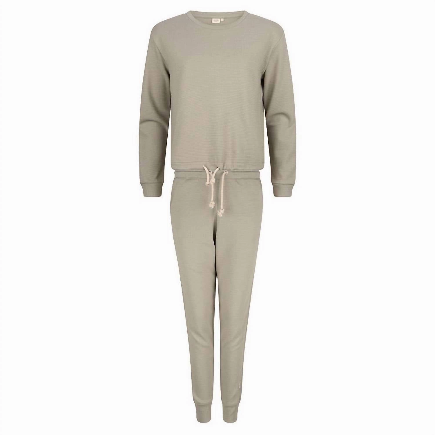 Relaxed fit style Skin Friendly Fabric Organic Cotton Pajamas In Abbey Stone