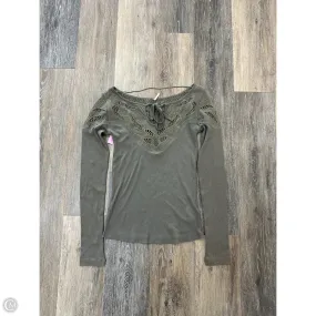 Buttonless Closure Top Long Sleeve By Free People In Green, Size: Xs