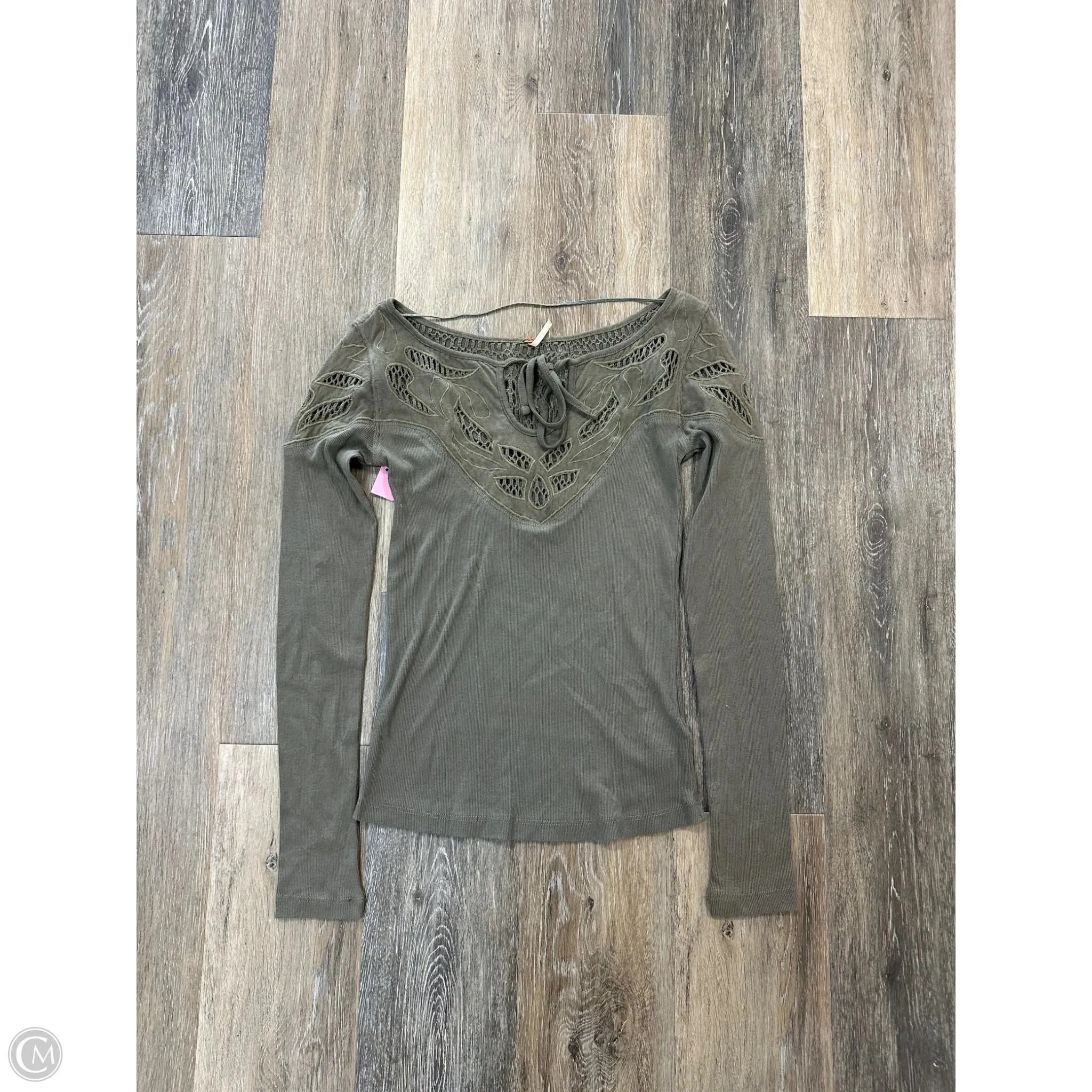 Buttonless Closure Top Long Sleeve By Free People In Green, Size: Xs