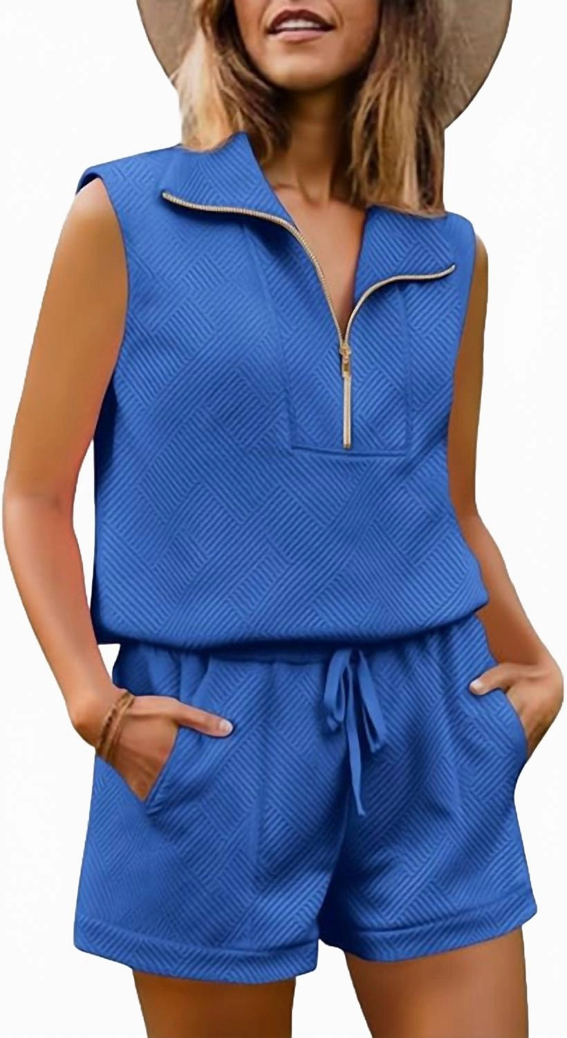 Temperature Regulating Layered construction Chelsea Top And Short Set In Blue