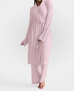 stain resistant coating MultiPurpose Loungewear Collagen Lounge Robe In Blush Pink