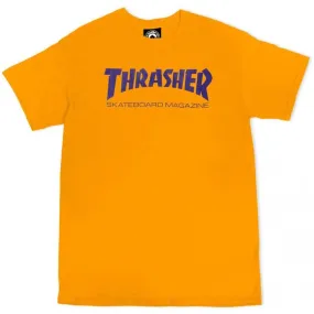 futuristic Thrasher Skate Mag T Shirt - Gold/Purple