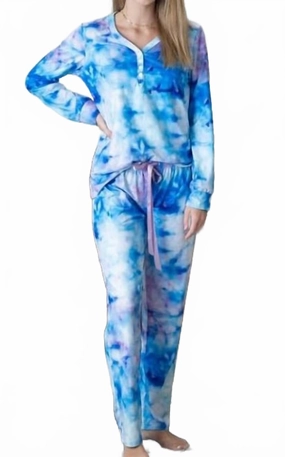 Tie Dye Loungewear Set In Multi Reinforced Knee Panels