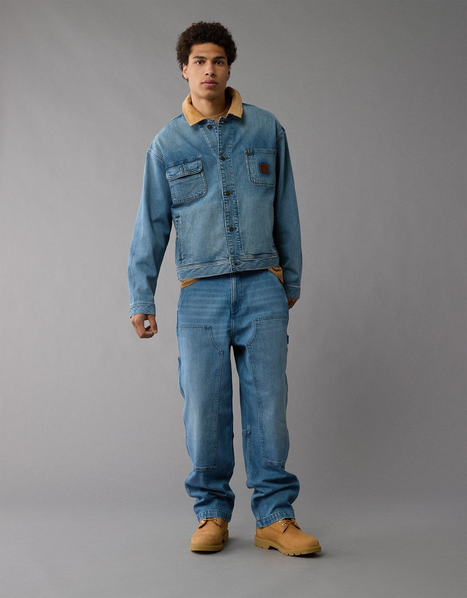 Timberland x AE Wide-Leg Denim Work Pant Trend Friendly