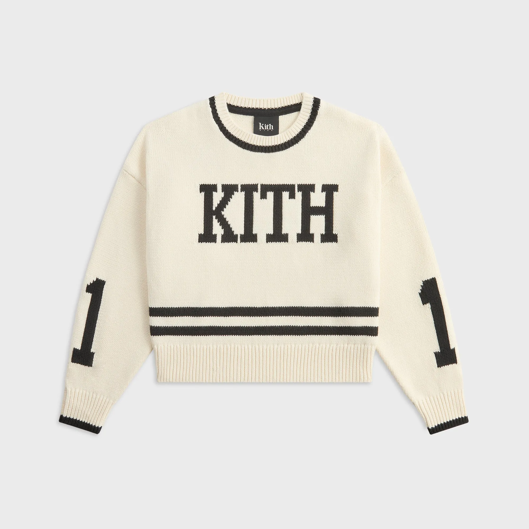 Kith Kids Varsity Crewneck Sweater - Sandrift Stain-Resistant